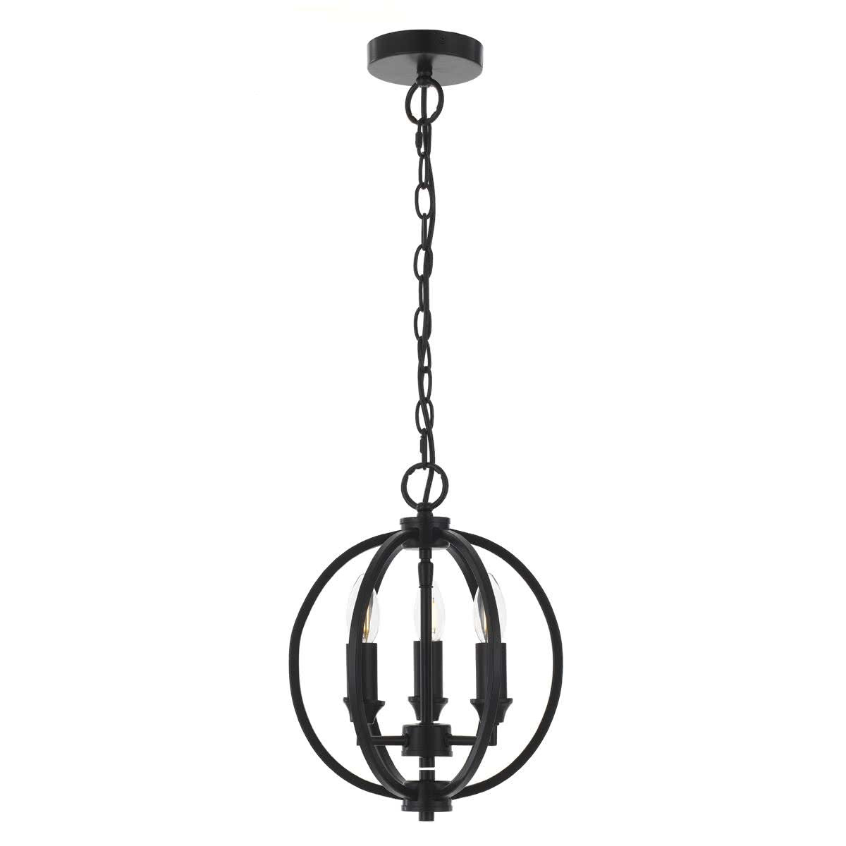 Kendall 3 Light Black Steel Round Pendant