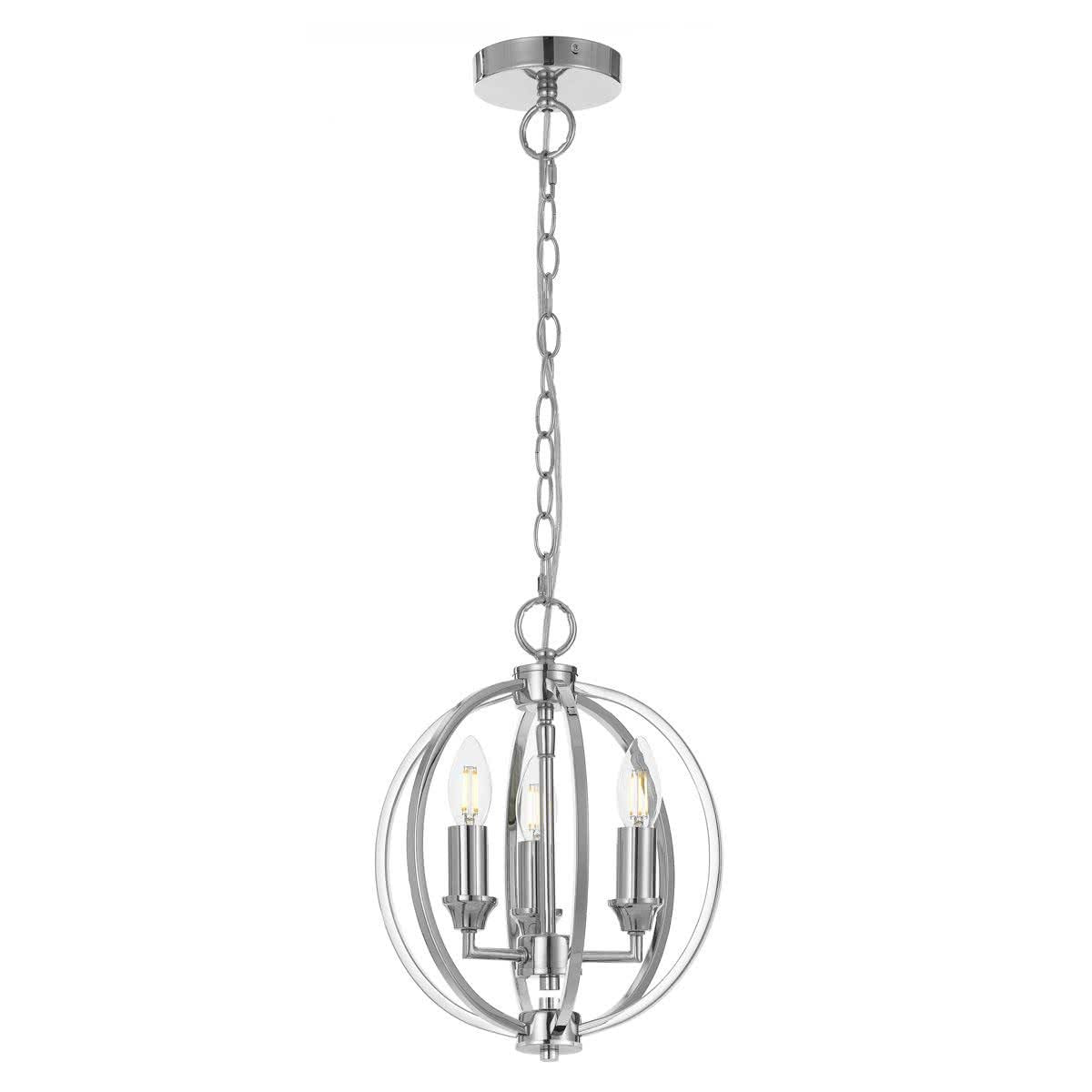 Kendall 3 Light Black Steel Round Pendant