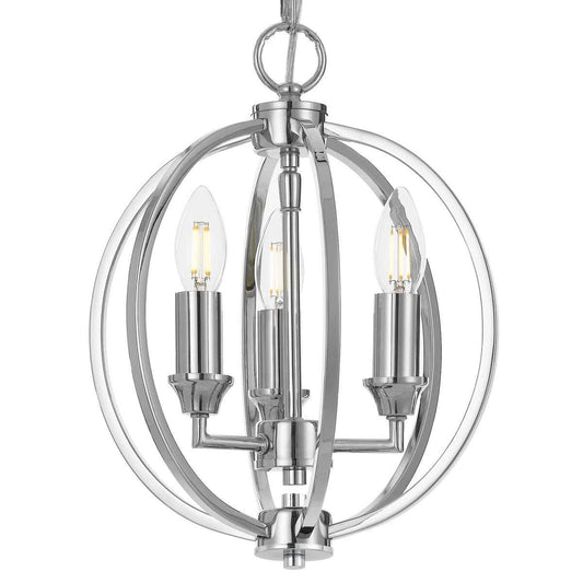 Kendall 3 Light Black Steel Round Pendant