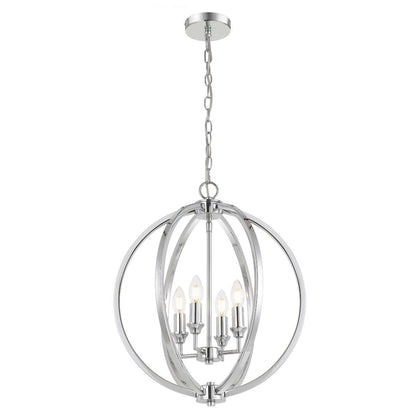 Kendall 4 Light Black Steel Round Pendant