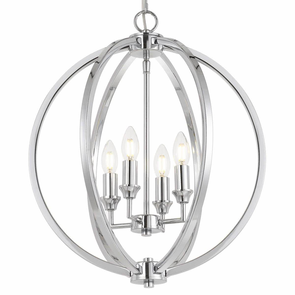 Kendall 4 Light Black Steel Round Pendant