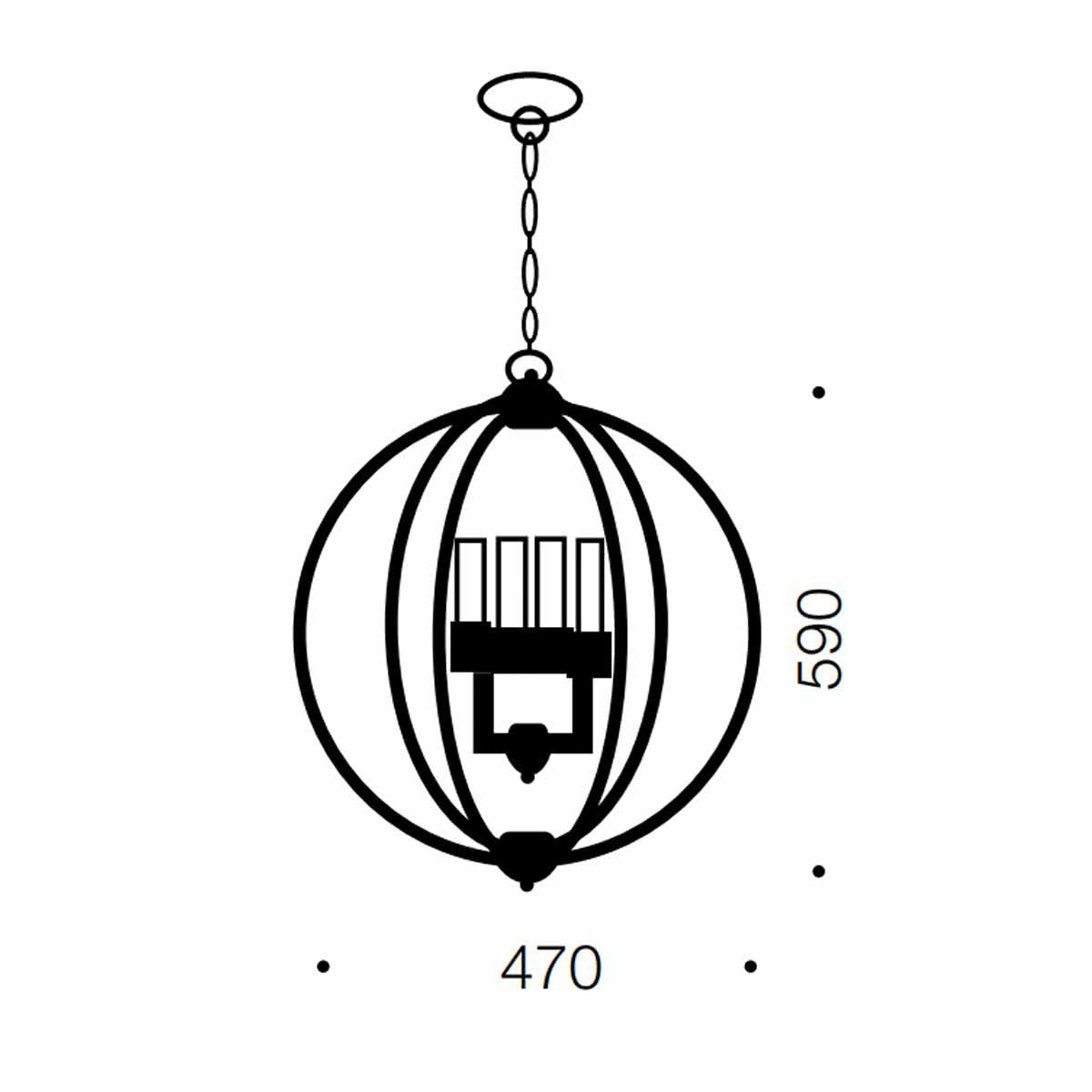 Kendall 4 Light Black Steel Round Pendant