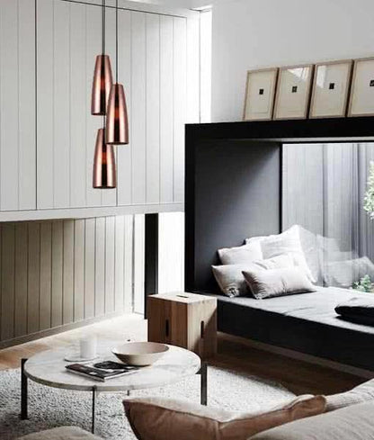 Lamina Series Copper Glass Ellipse Pendant Light