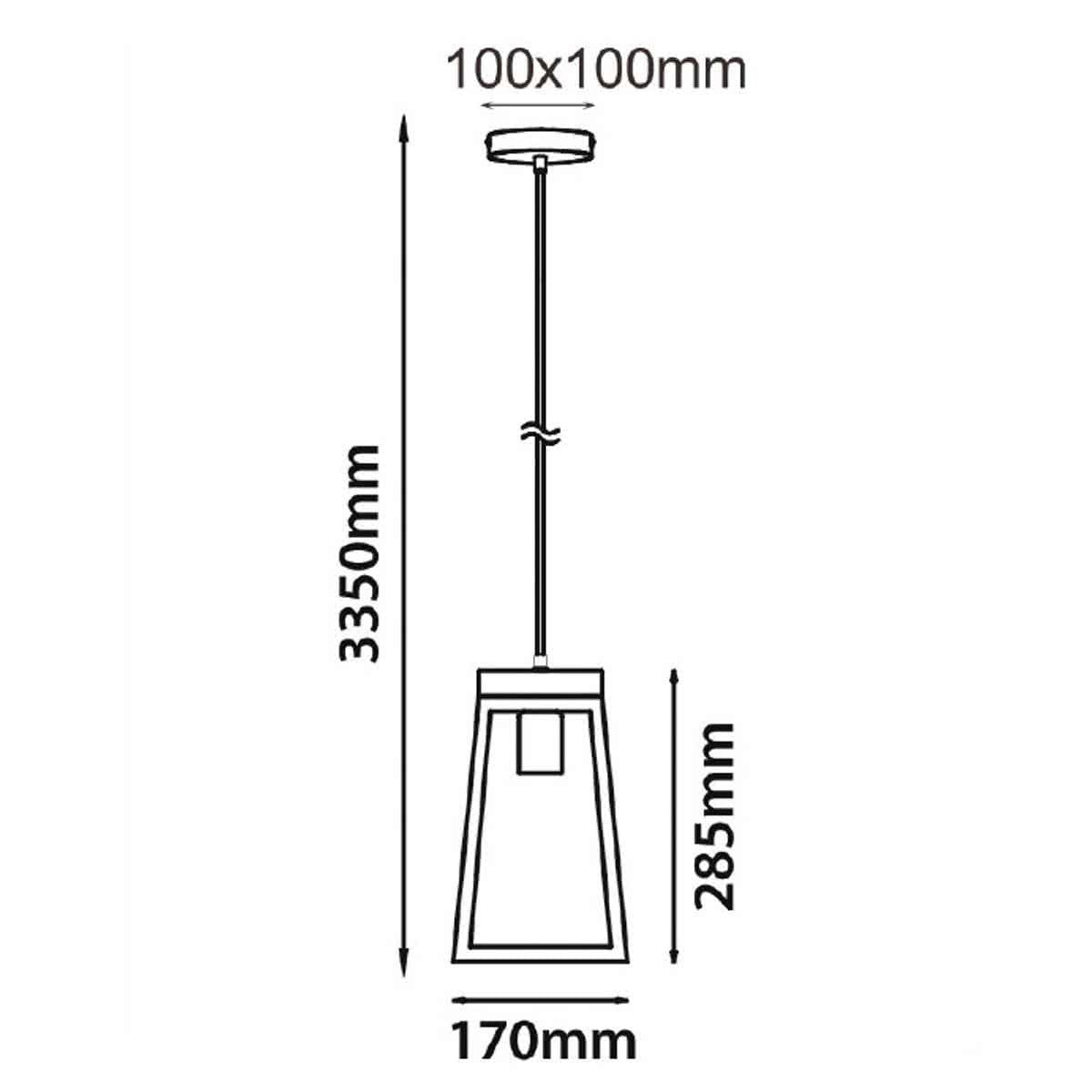 Lanterna Trapezium Iron and Wood Pendant Light