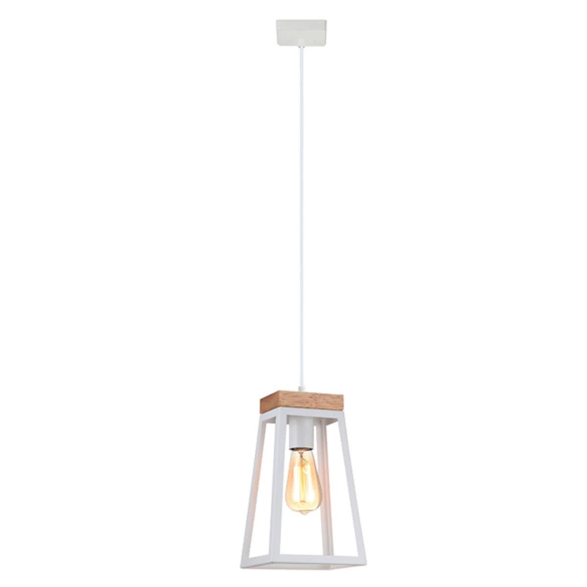 Lanterna Trapezium Iron and Wood Pendant Light