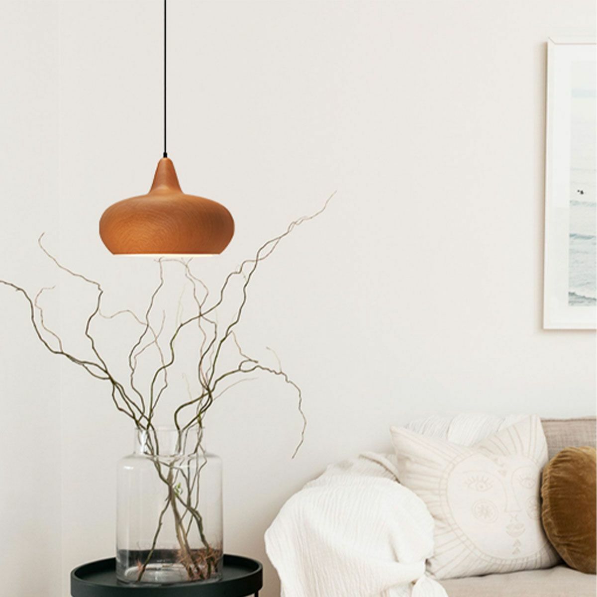 Ligna Wine Glass Timber Style Pendant