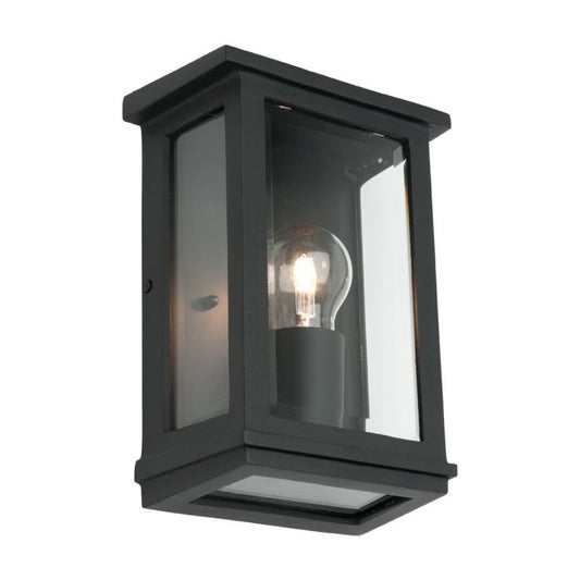 Madrid Small Textured Metal and Glass Outdoor Wall Light