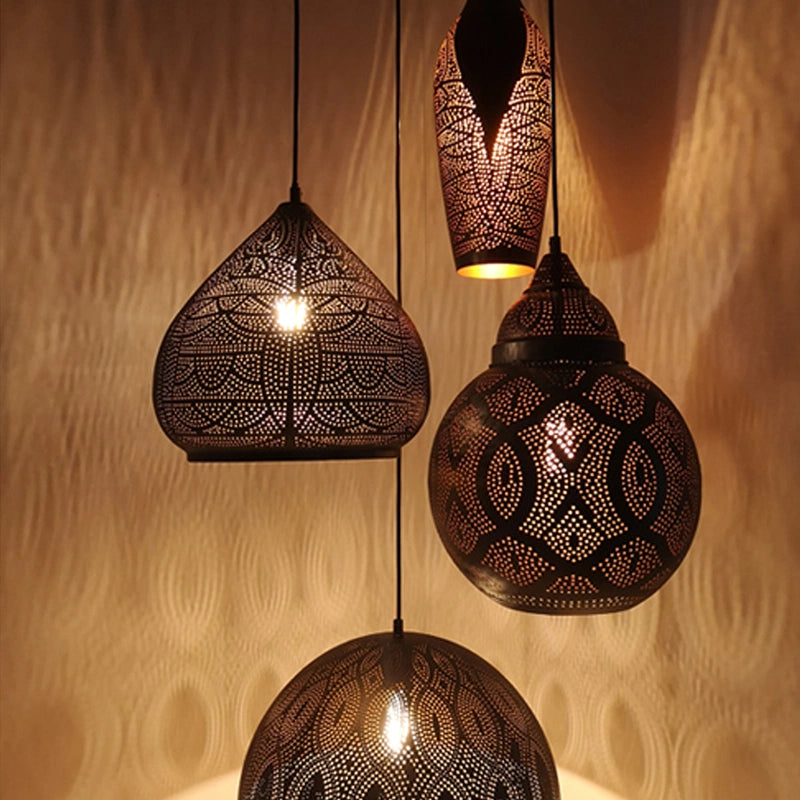 Marrakesh Pendant Black With Gold Interior