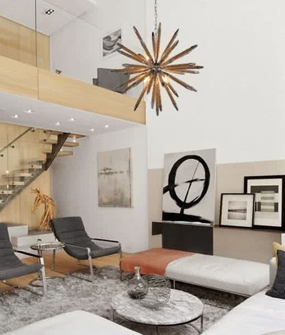 Mazza Weathered Zinc & Natural Rope Pendant Light