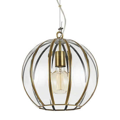 Medina 30 Antique Brass Contemporary Sphere Pendant Light