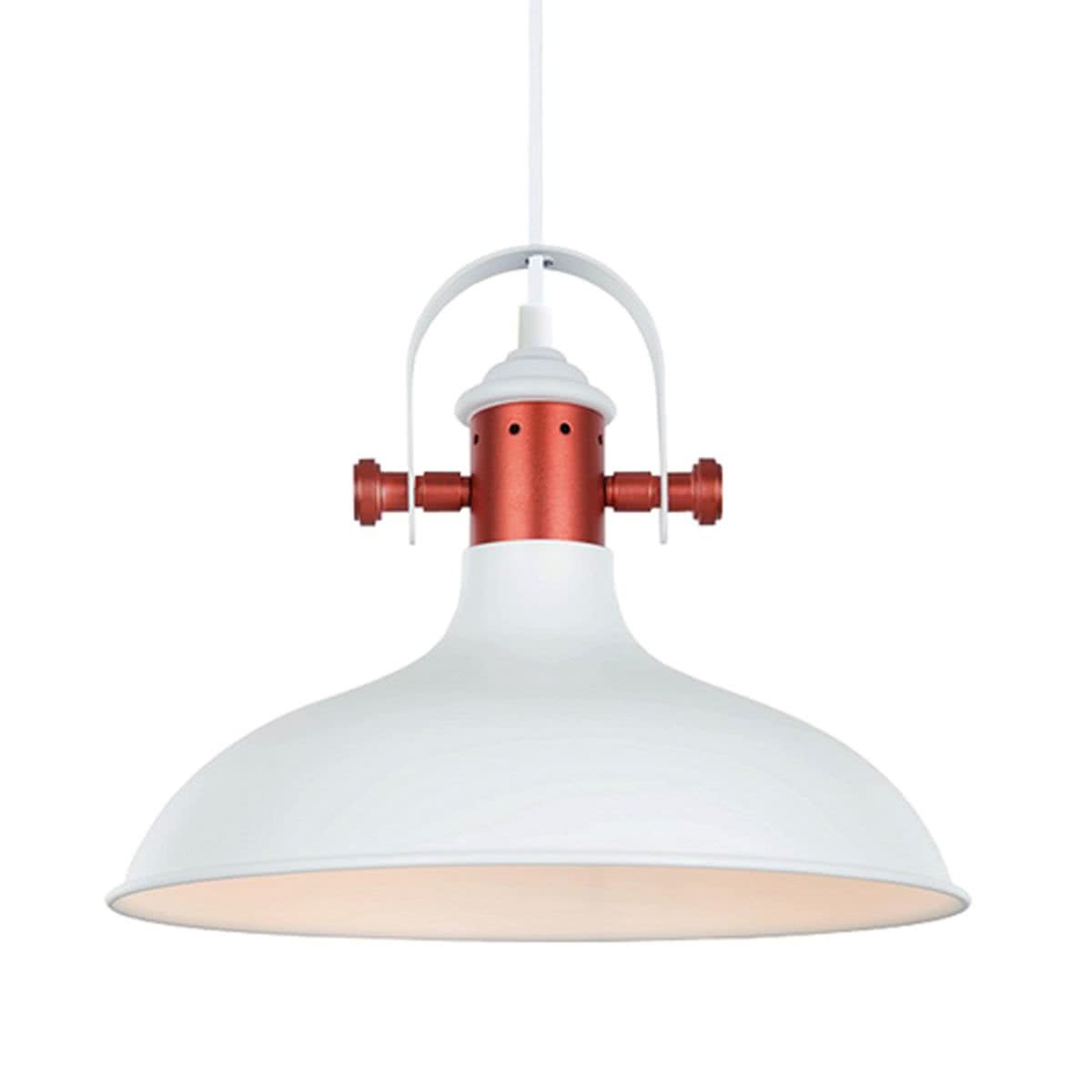 Narvik Industrial Dome Pendant Light White