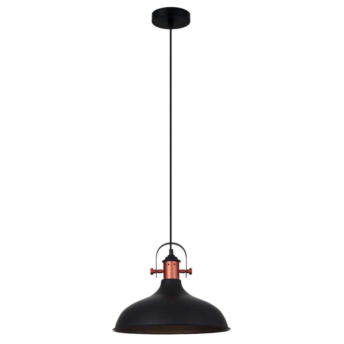 Narvik Industrial Dome Pendant Light Black