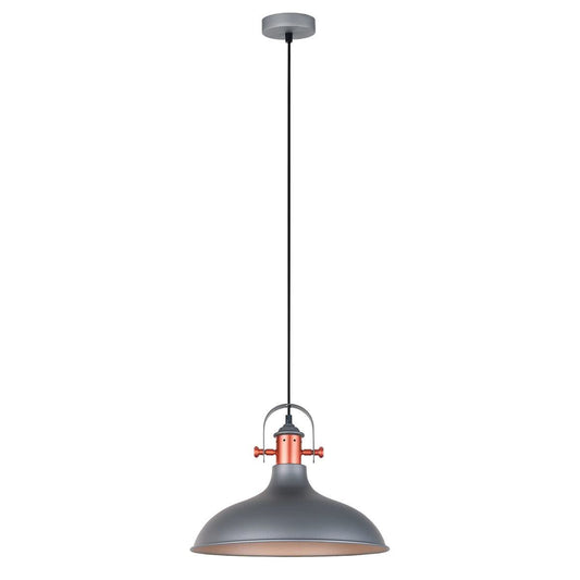 Narvik Industrial Dome Pendant Light Grey