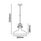 Narvik Industrial Dome Pendant Light Grey