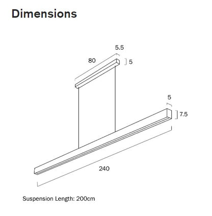 Bench Navaro 2400mm Pendant