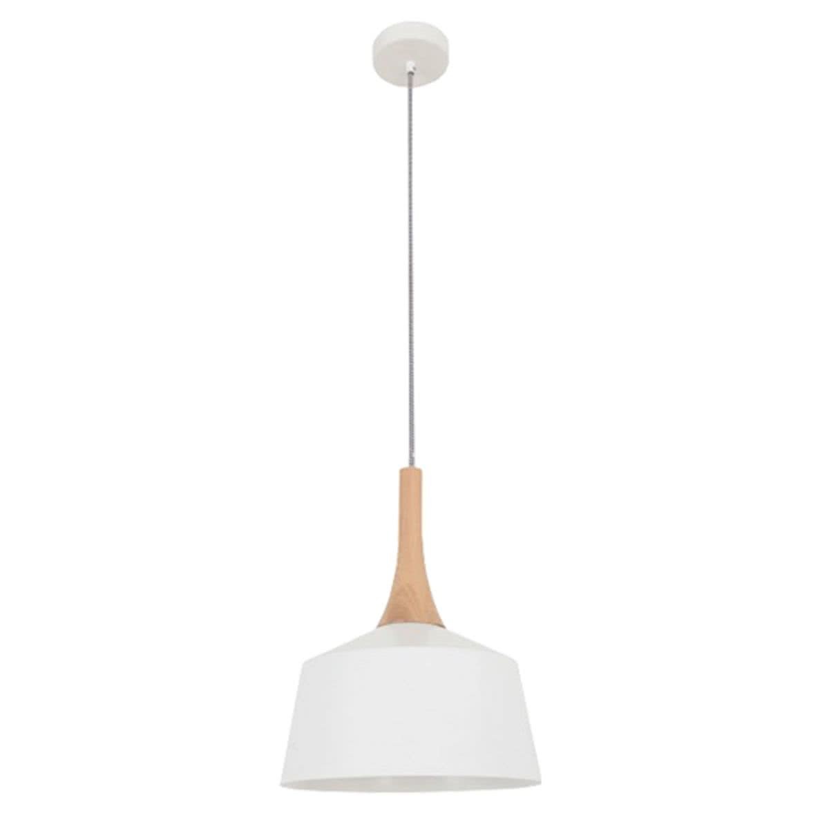 Nordic Metal and Oak Small Pendant Light