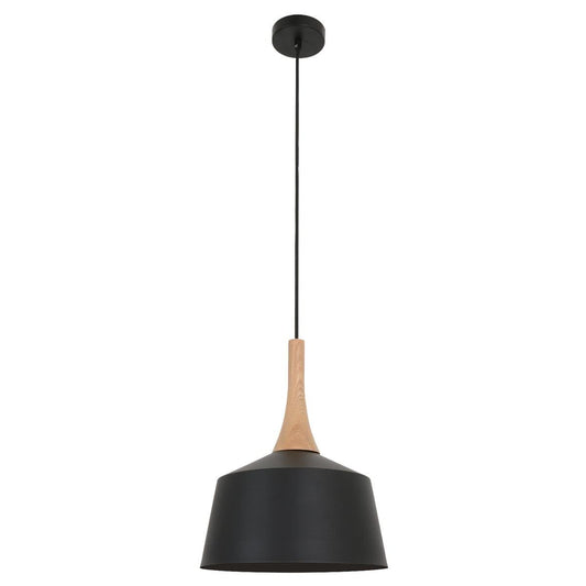 Nordic Metal and Oak Small Pendant Light