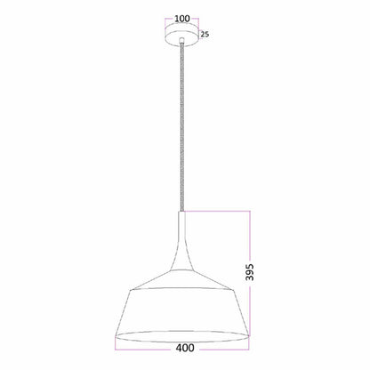 Nordic Metal and Oak Medium Pendant Light