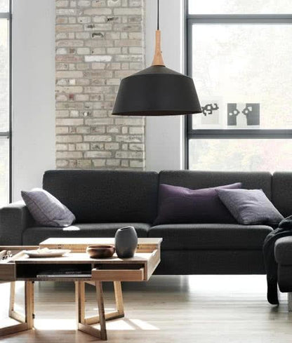 Nordic Metal and Oak Medium Pendant Light