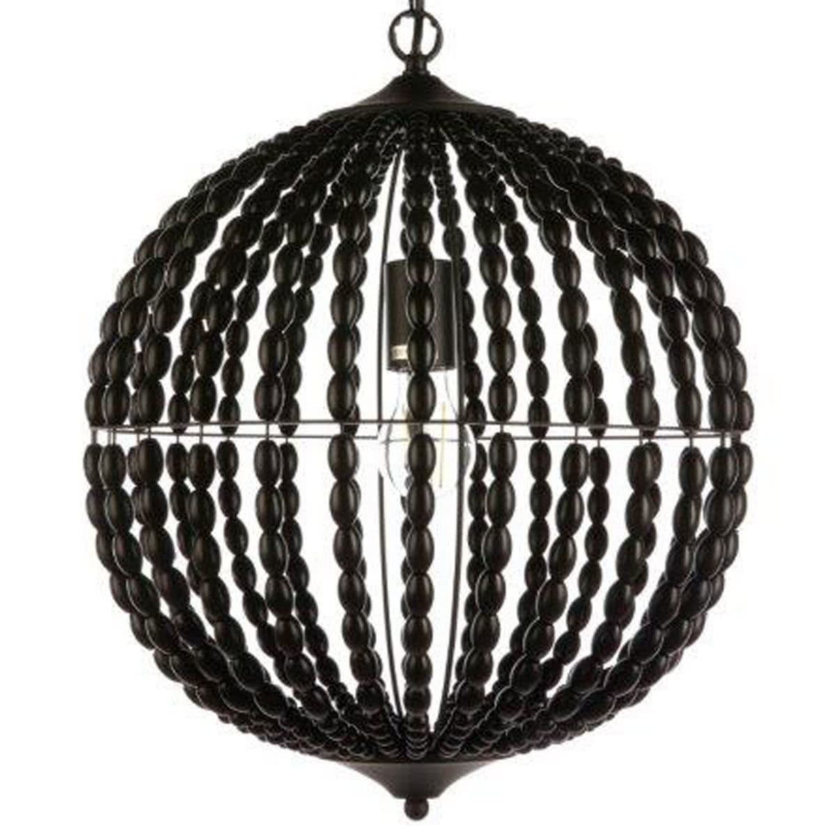 Novak 1 Light Beaded Wood Pendant