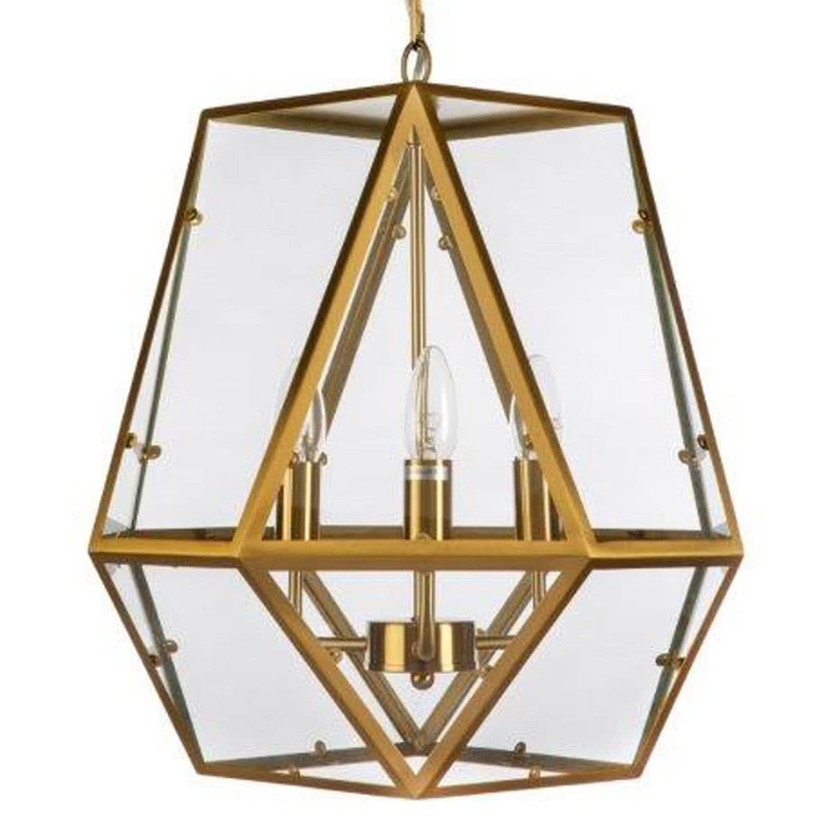 Pauline Metal & Clear Glass 3 Light Pendant