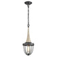 Pendolo Industrial Metal Cage and Timber Top Pendant Light