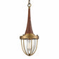 Pendolo Industrial Metal Cage and Timber Top Pendant Light