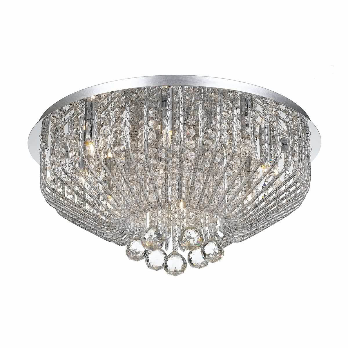 Pintor Chrome Crystal Flush Mount Ceiling Light