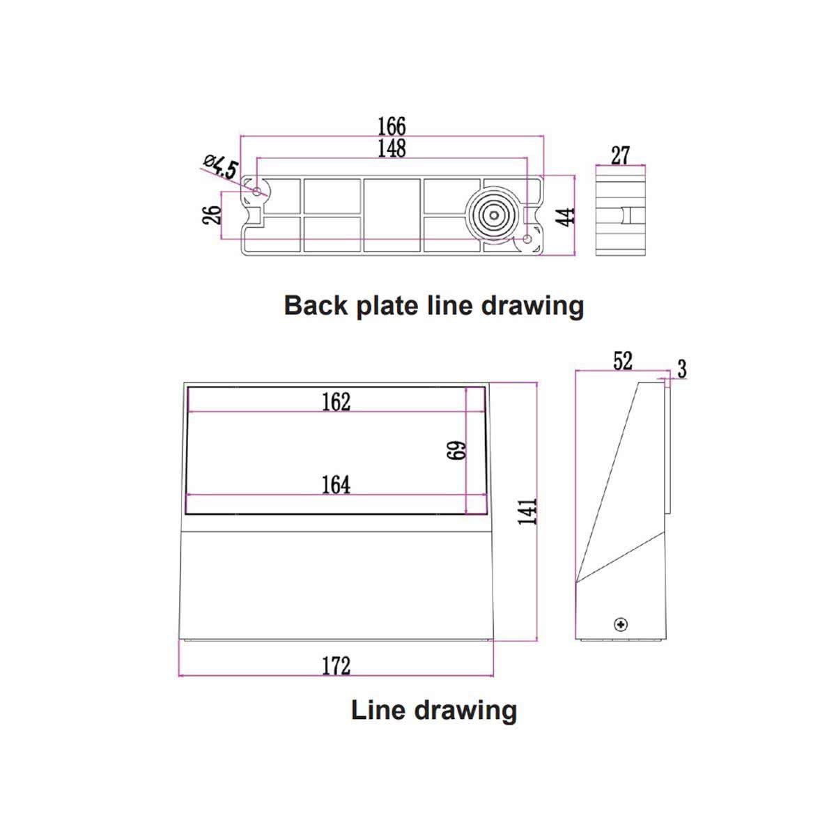Plana 13w LED Adjustable Outdoor Wedge Wall Light