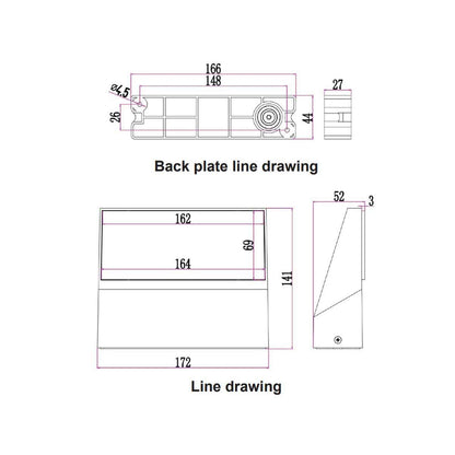Plana 13w LED Adjustable Outdoor Wedge Wall Light