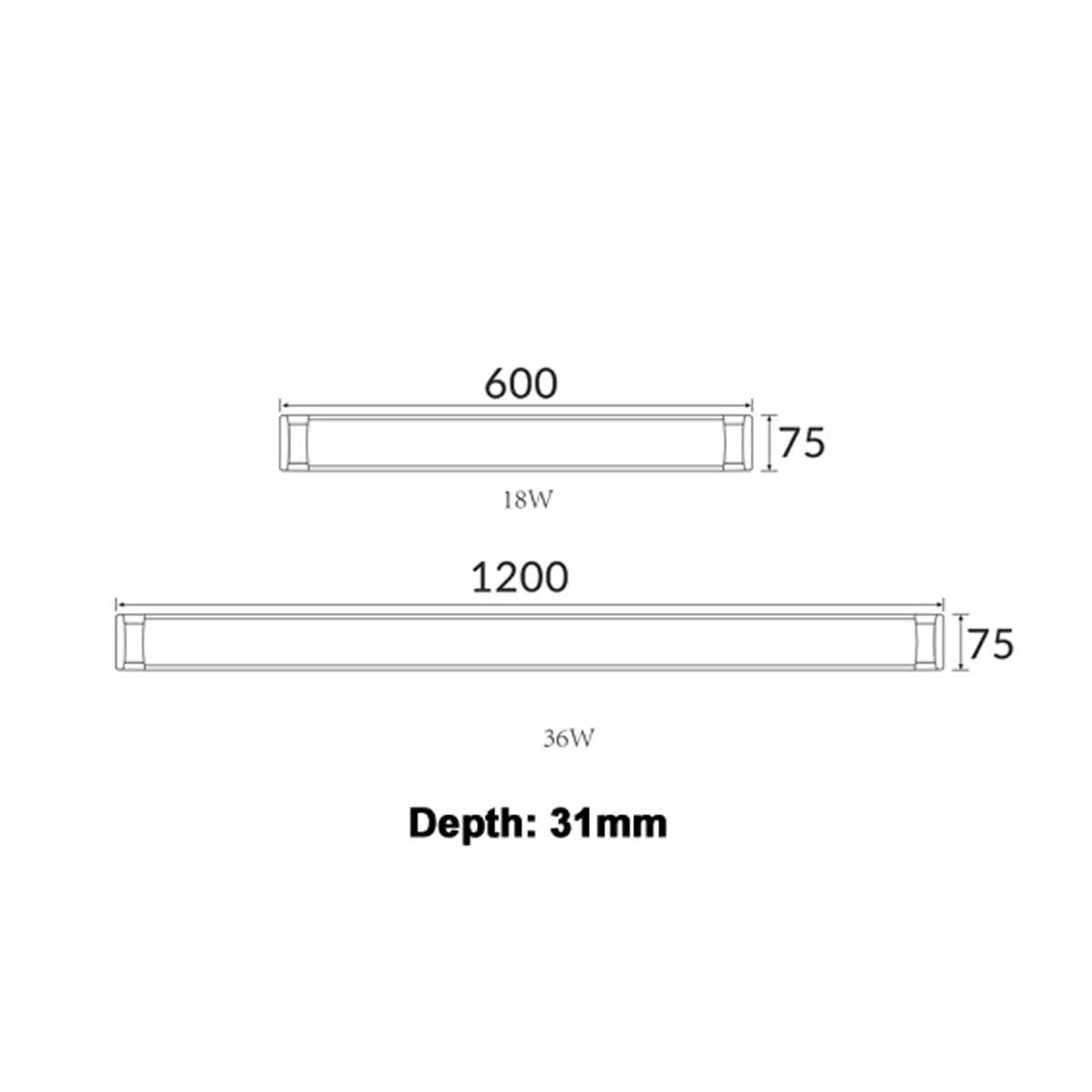 Razor 18w LED Tri Colour Low Profile 600mm Batten Light – Discount ...