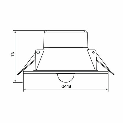 Clare 10w LED Tri Colour Pir Motion Sensor Downlight