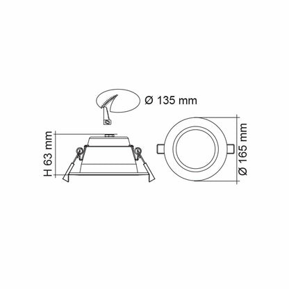 Premier 13w/18w Dual Power LED Tri Colour Downlight