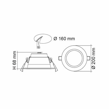 Premier 15w/20w Dual Power LED Tri Colour Downlight