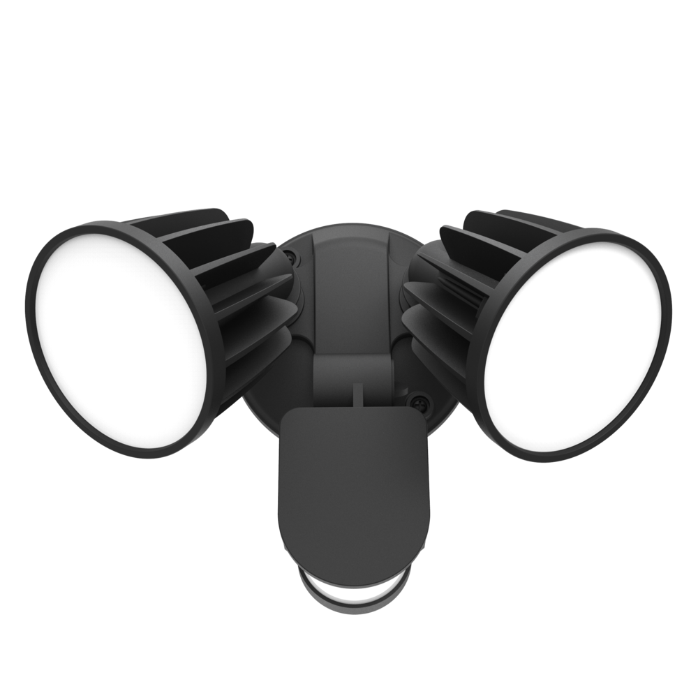 Stargem Iii 30w LED Tri Colour Twin Head Outdoor Spotlight With Motion Sensor