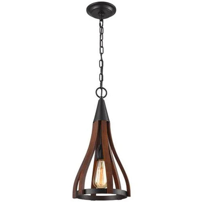 Khaleesi Oak Dark Red Wood Pendant Light