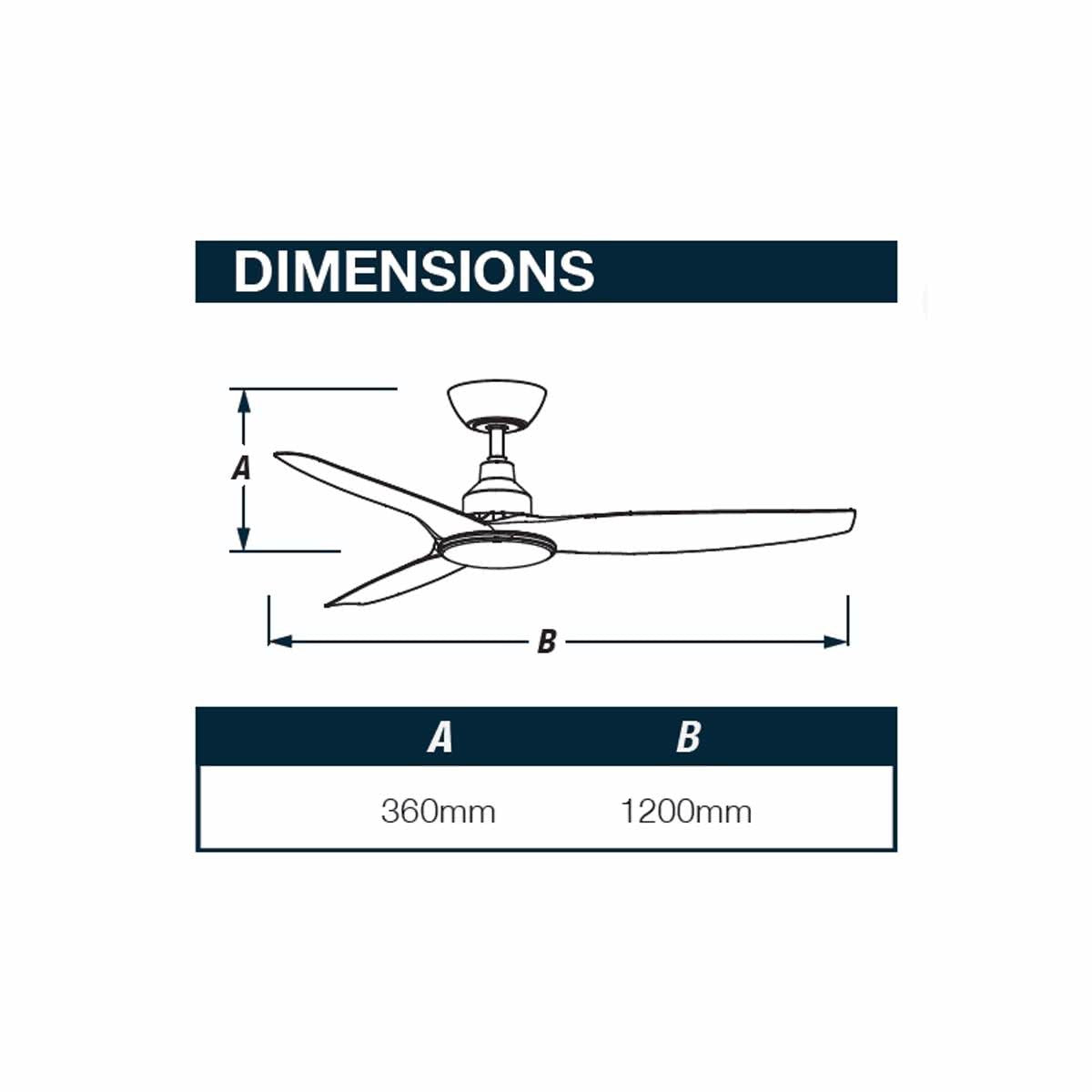 Skyfan 48" DC 3 Blade Ceiling Fan With Remote