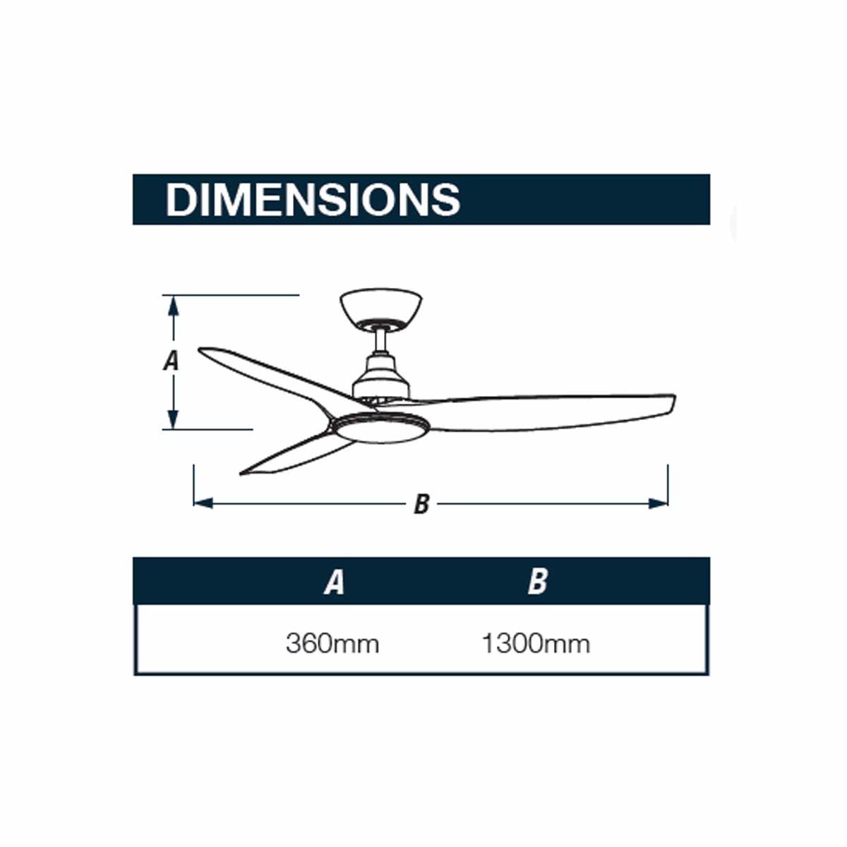Skyfan 52" DC 3 Blade Ceiling Fan With Remote