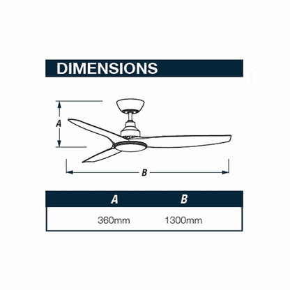 Skyfan 52" DC 3 Blade Ceiling Fan With Remote