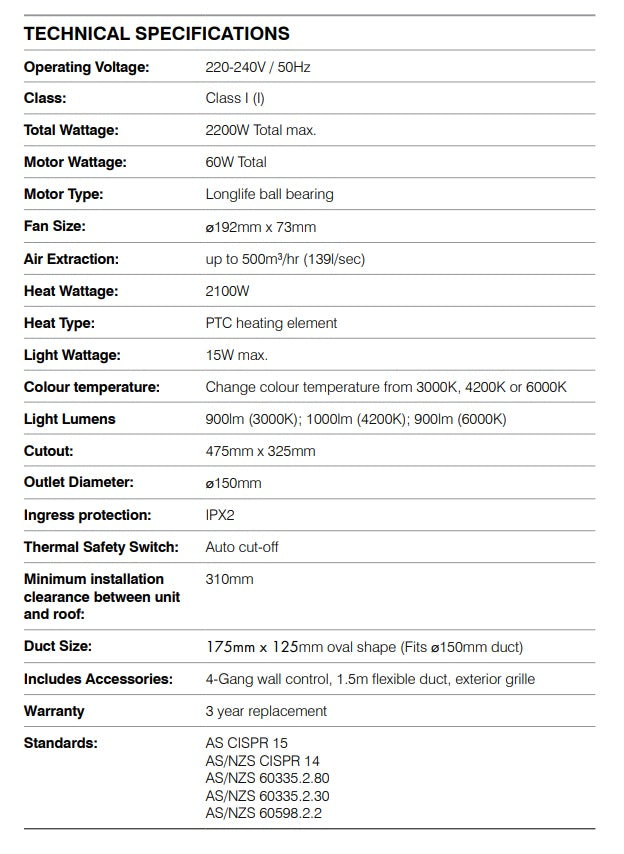 Solace Xl 4 In 1 Bathroom Mate Heater Exhaust Fan Light