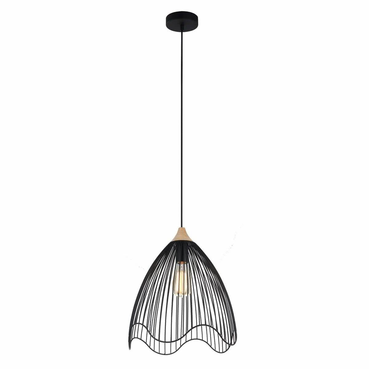 Spiaggia Iron Cone Wavy Edge Pendant Light