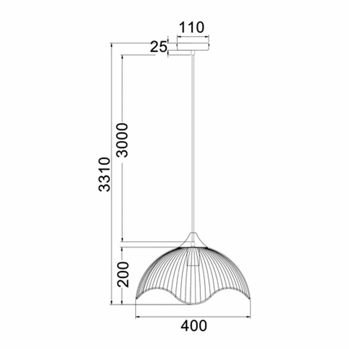 Spiaggia Iron Dome Wavy Edge Pendant Light
