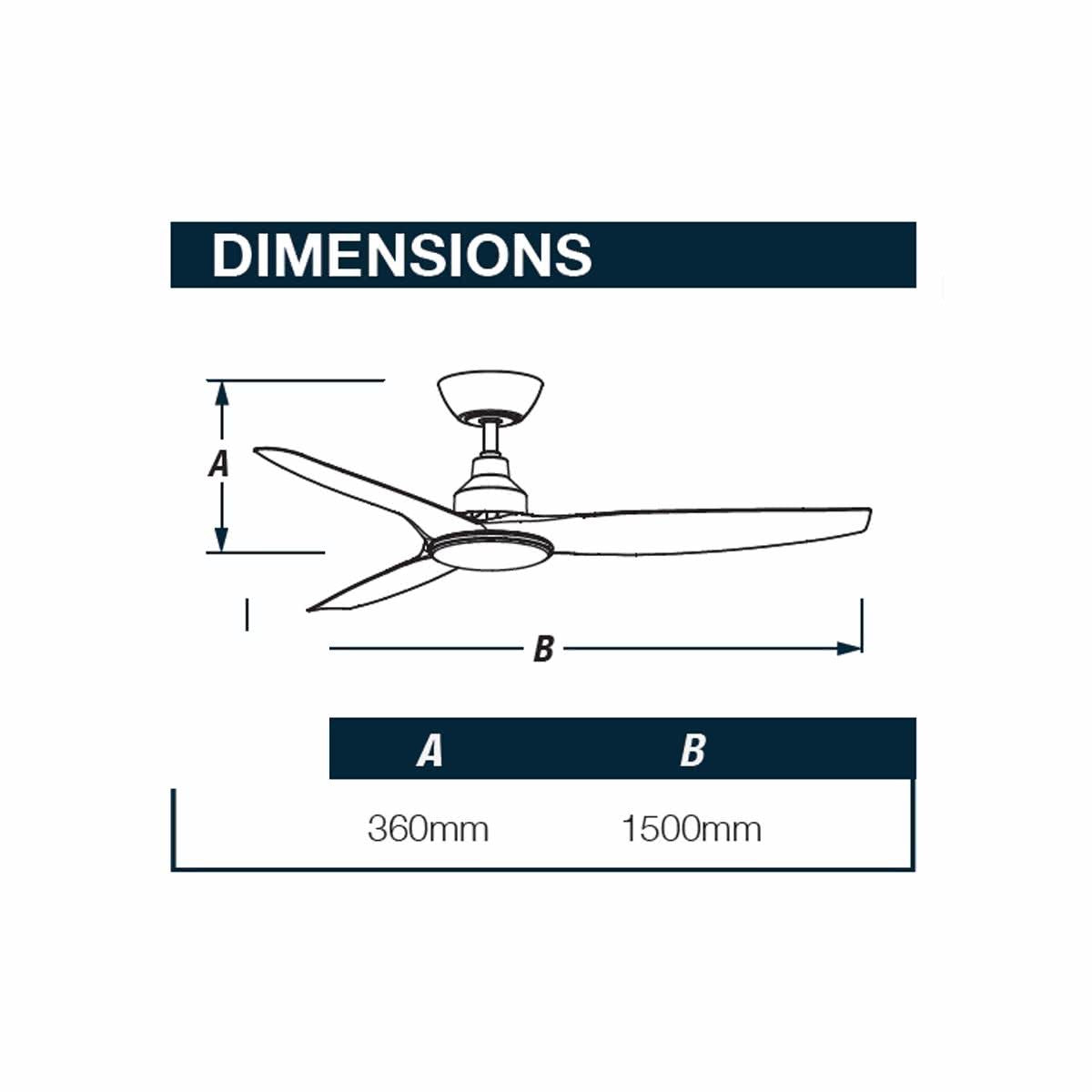 Skyfan 60" Dc 3 Blade Ceiling Fan With Remote