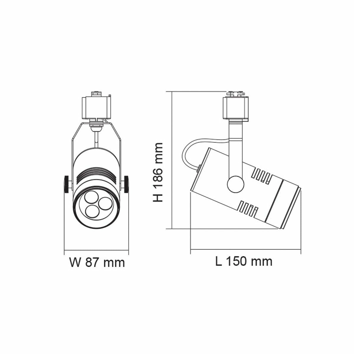 Spot Ii GU10 4w LED Tri Colour Track Light