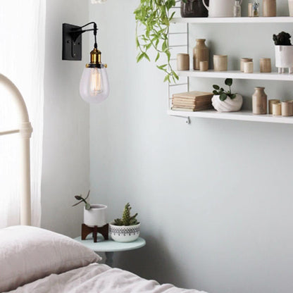 Strung Single Fixed Black Interior Wall Light