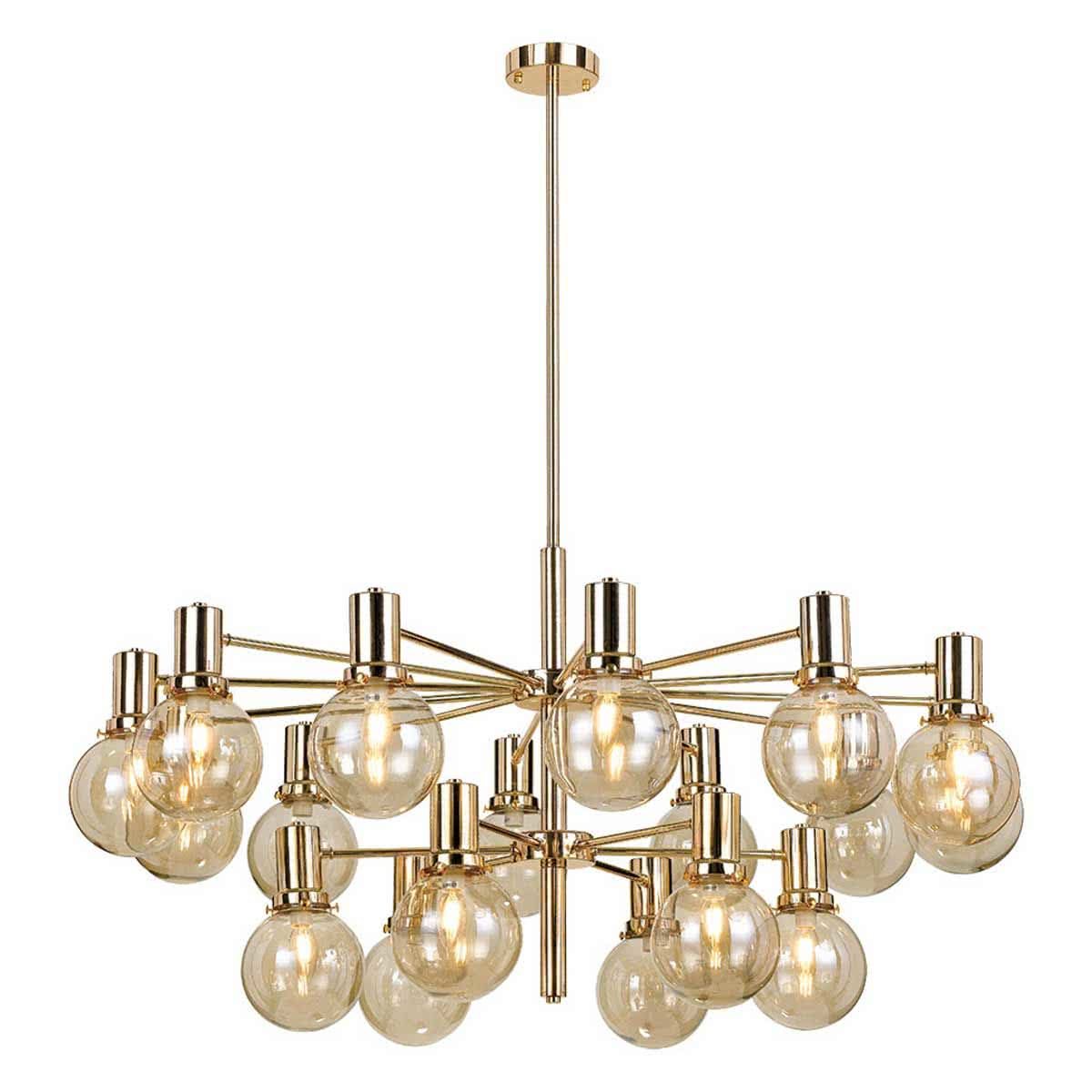 Escoda 18 Light Gold/Amber Grand Pendant Chandelier