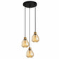 Tulip Ribbed Wine Glass Round Cluster Pendant Light