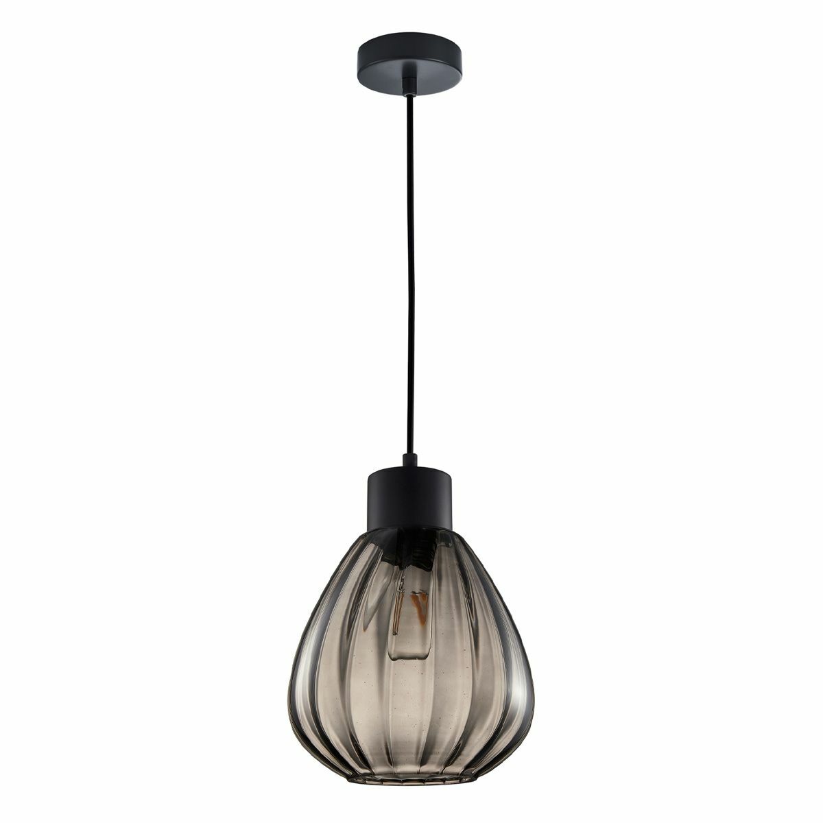 Tulip Ribbed Wine Glass Single Pendant Light