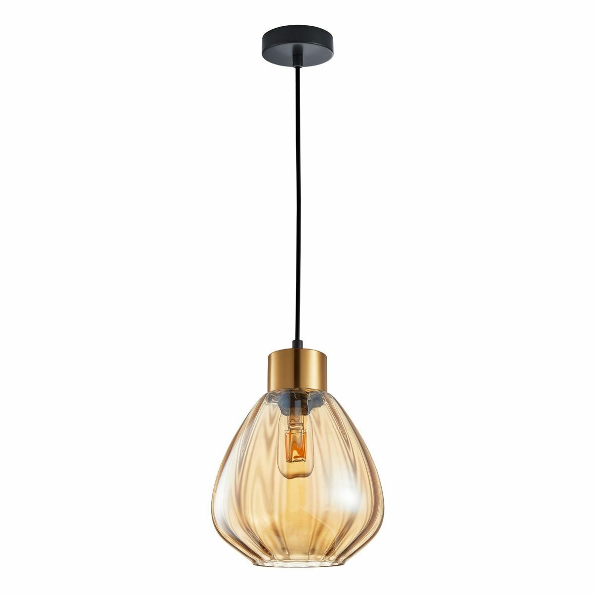 Tulip Ribbed Wine Glass Single Pendant Light