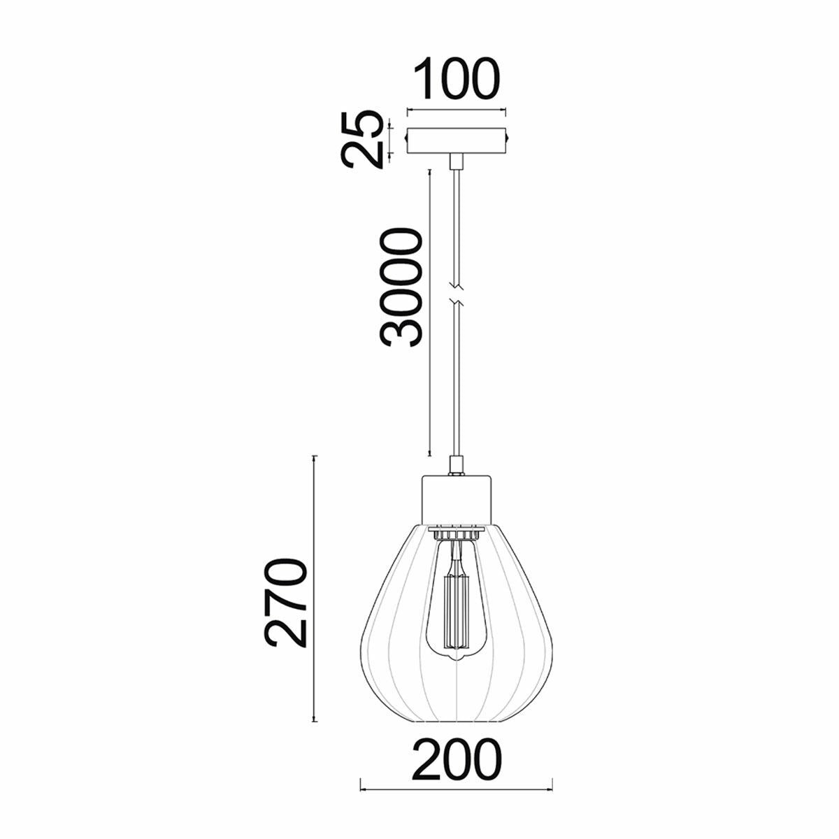 Tulip Ribbed Wine Glass Single Pendant Light